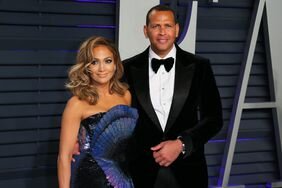 Jennifer Lopez and Alex Rodriguez in formalwear at the Oscars Vanity Fair party