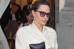Angelina Jolie Cream on White in Rome