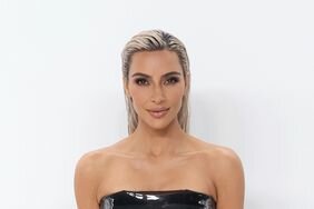 Kim Kardashian with bleach-blonde hair.