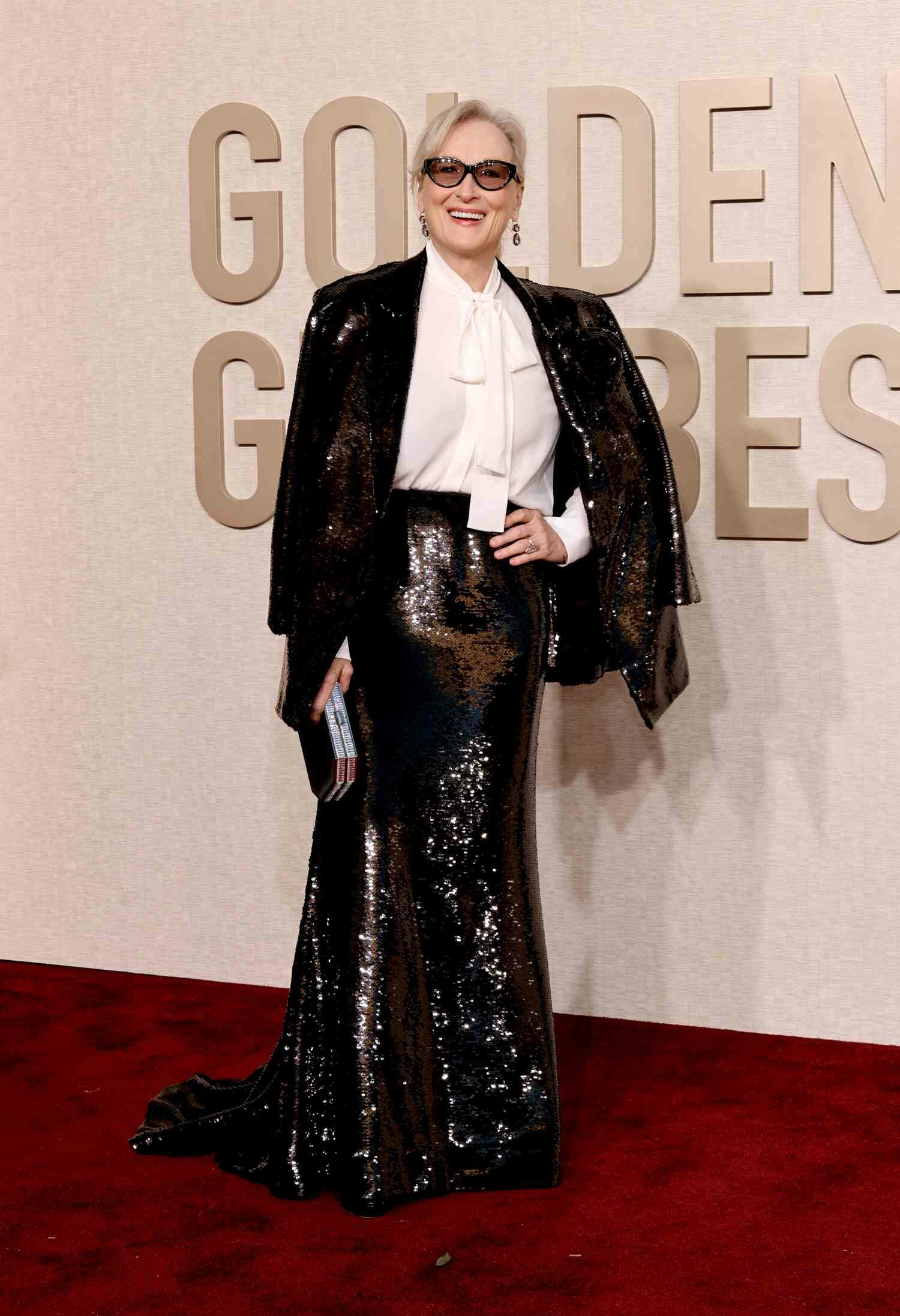 Golden Globes Red Carpet 2024 Meryl Streep