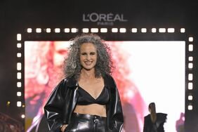 Andie MacDowell walks the runway during loreal paris fashion week