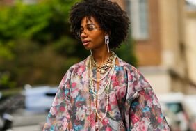 Showing Cancer fashion, Cancer Style, and how to dress like a Cancer zodiac sign, Sarah Monteil wears pearl necklaces and bright colors.