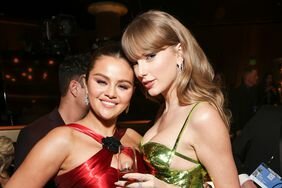 Selena Gomez and Taylor Swift Posing With Heads Together at 2024 Golden Globes