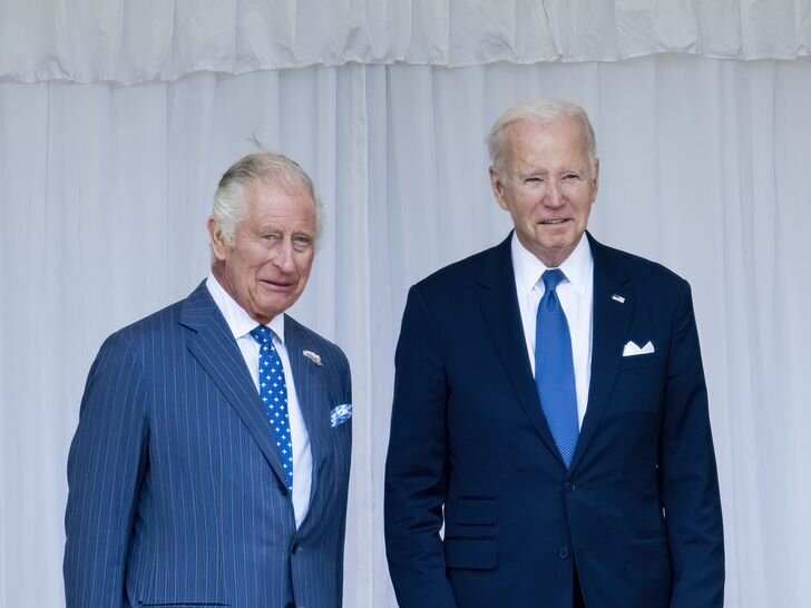 King Charles III receives the President of the United States Joe Biden