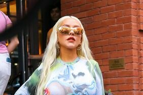 Christina Aguilera New York Fashion Week 2023 Optical Illusion Dress