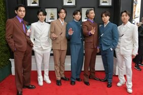 BTS wearing Louis Vuitton at the 2022 Grammys
