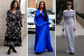 Three women wear winter wedding outfit ideas to try for 2023.