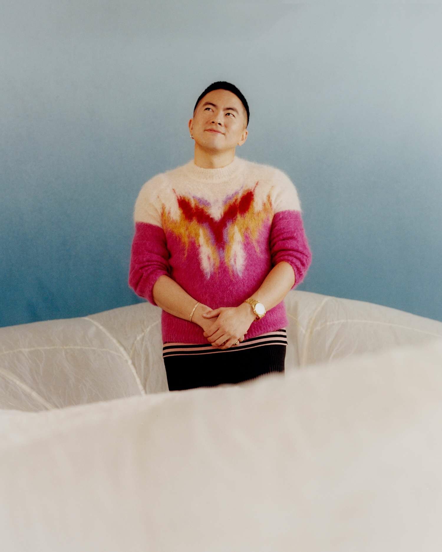 This Guy: Bowen Yang pink sweater