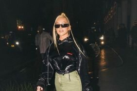 Christina Aguilera latex hoodie cargos Instagram