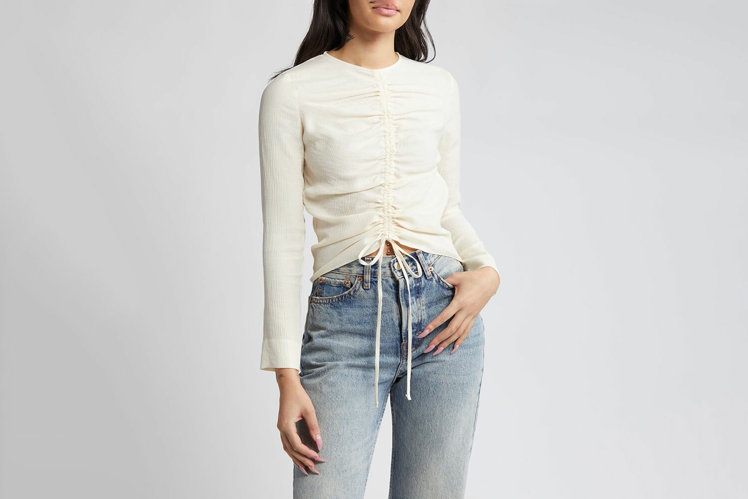 Topshop Ruched Front Top