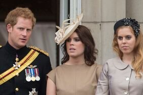 Prince Harry Princess Beatrice Princess Eugenie trooping the color
