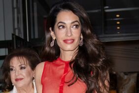 Amal Clooney Red Lingerie Dress