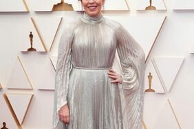 Olivia Colman Silver Pleated Gown 2022 Oscar Red Carpet