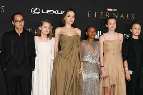 Angelina Jolie With Kids Maddox, Vivienne, Zahara, Shiloh, and Knox at 'Eternals' Premiere