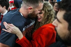 Travis Kelce Kissing Taylor Swift's Nose After On Field Kansas City Chiefs Win AFC Championship Game at M&T Bank Stadium