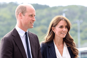 Close up of Prince William and Kate Middleton visiting Wales