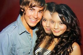A distorted photo of Zac Efron and Vanessa Hudgens together