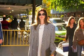 Anne Hathaway 'The View' Checkered Blazer Minidress Boots New York City