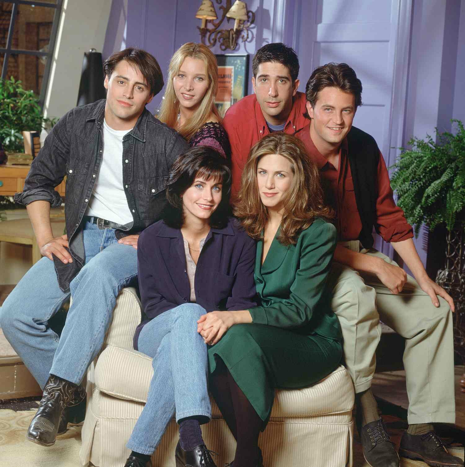 Cast of Friends in the Living Room