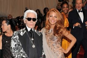 Designer Karl Lagerfeld and actress Blake Lively attend the "Alexander McQueen: Savage Beauty" Costume Institute Gala at The Metropolitan Museum of Art on May 2, 2011 in New York City