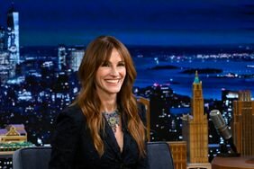 Julia Roberts Sitting on Chair Smiling at Taping of 'The Tonight Show Starring Jimmy Fallon'