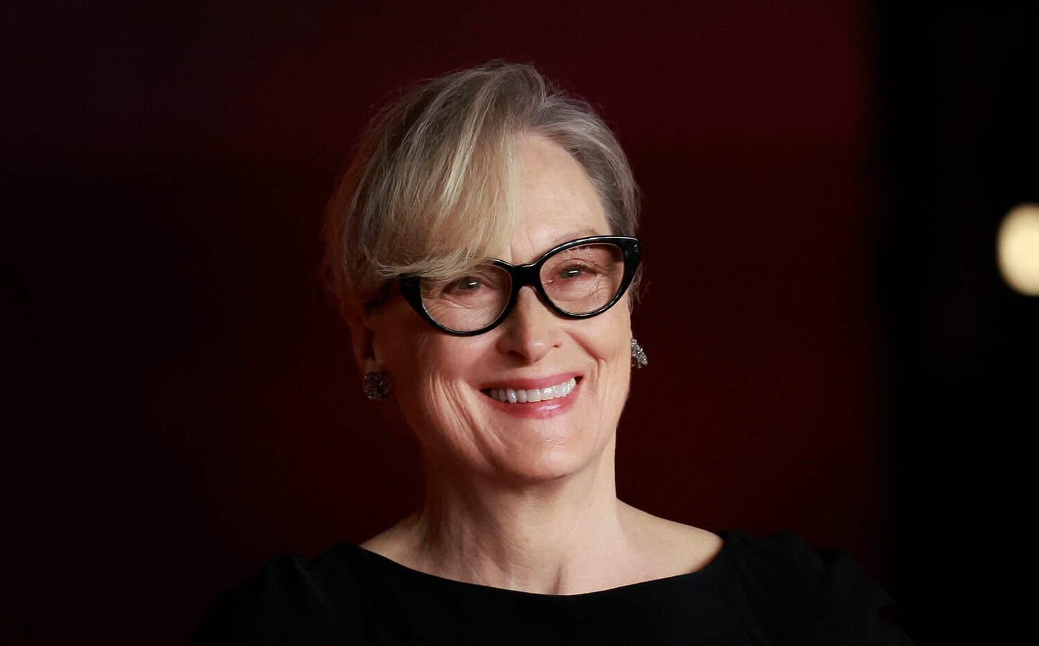 Meryl Streep Black Glasses Smiling at 3rd Annual Academy Museum Gala