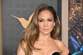 Jennifer Lopez Soft Smile Hand on Hip Black Dress 'This Is Me...Now' Premiere