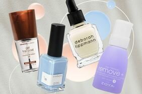 InStyle Best Nail Products 2023 _ four nail products on a gray background