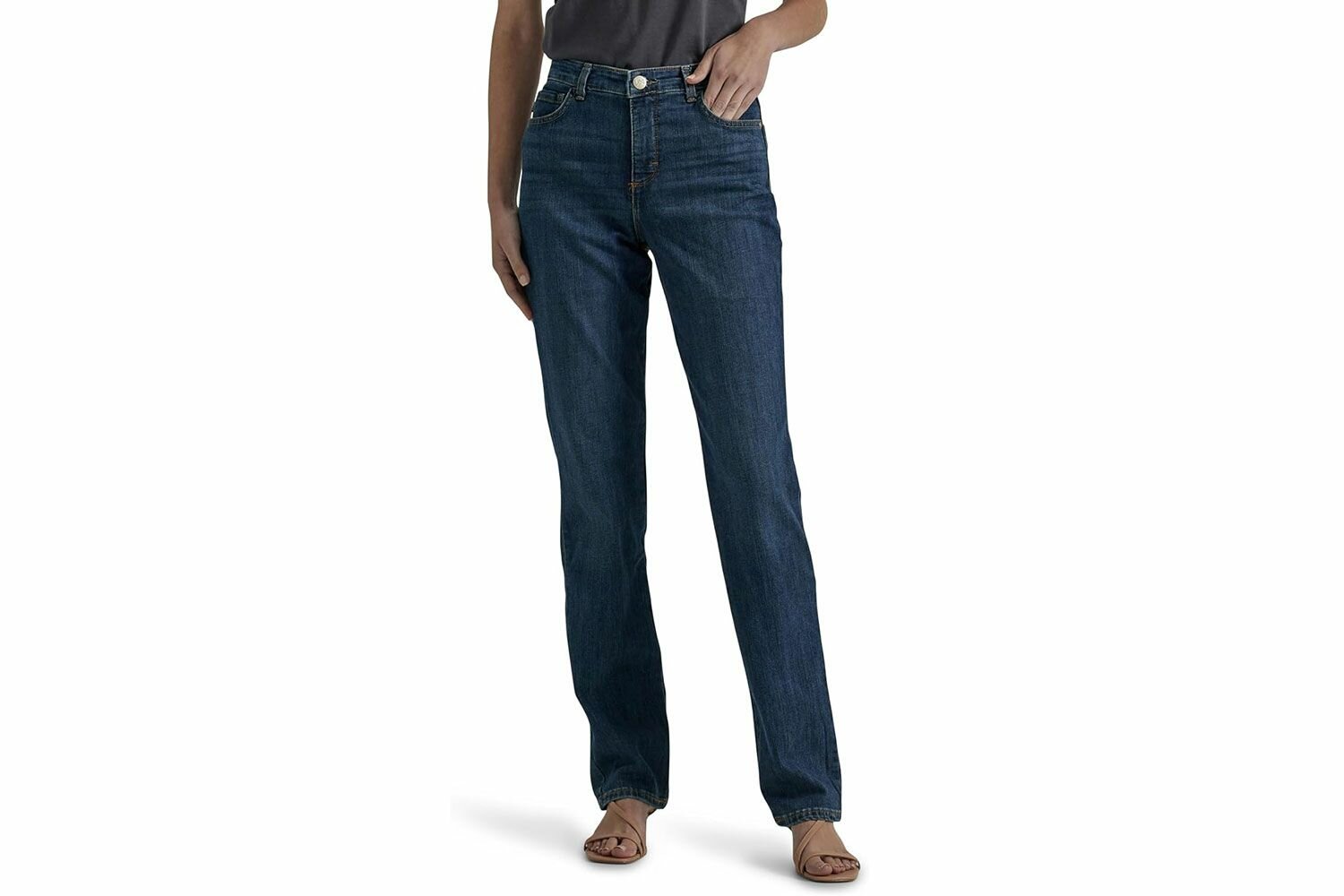 Amazon Lee Womenâs Instantly Slims Classic Relaxed Fit Monroe Straight Leg Jean