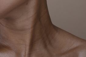 Detail of person with neck lines