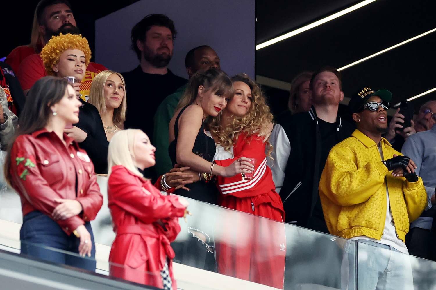 Taylor Swift and Blake Lively at the 2024 Super Bowl