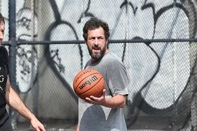 Timothee Chalamet and Adam Sandler are seen playing basketball