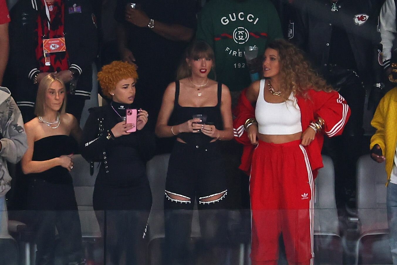 Taylor Swift, Ice Spice, Blake Lively at the 2024 Super Bowl