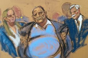 Court drawing of Harvey Weinstein in custody