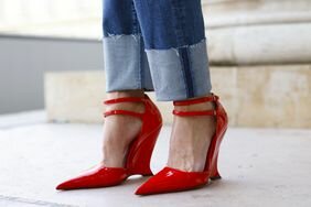 Woman wears Ferragamo shoes