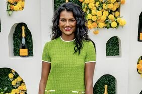 Ashley Simone wears vintage chartreuse, a celebrity color trend that celebrities can't get enough of.