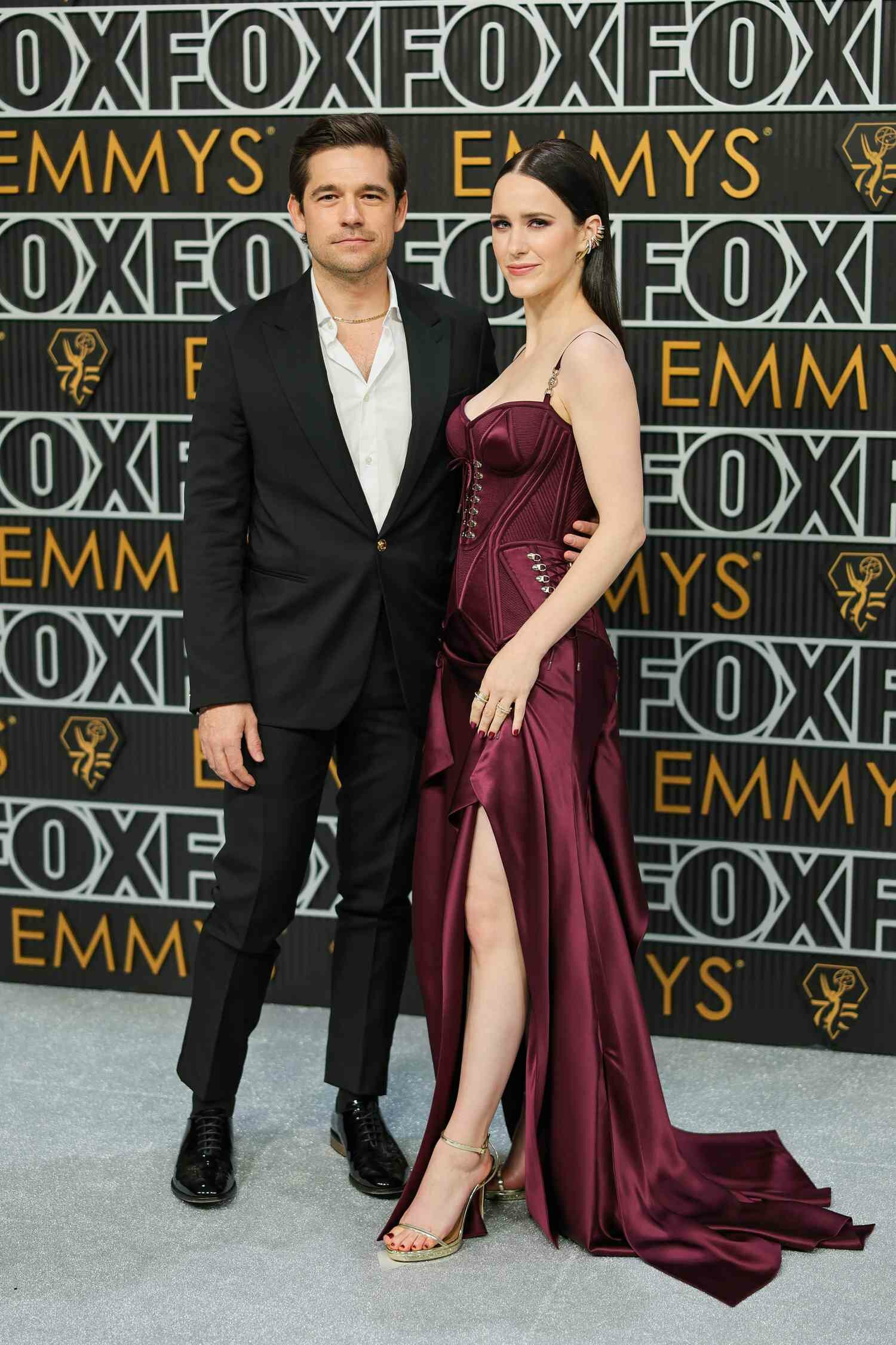 Jason Ralph and Rachel Brosnahan at the Emmy awards