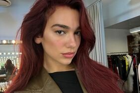 Dua Lipa Red Hair Selfie in Dressing Room