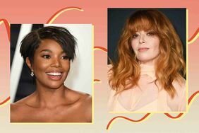 Gabrielle Union and Natasha Lyonne in different length shag haircuts with bangs