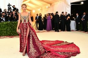 Blake Lively 2018 Met Gala Burgundy Versace Gown