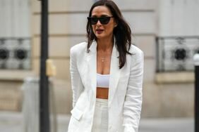 A woman wears an all-white outfit