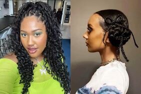 Two braided hairstyles.