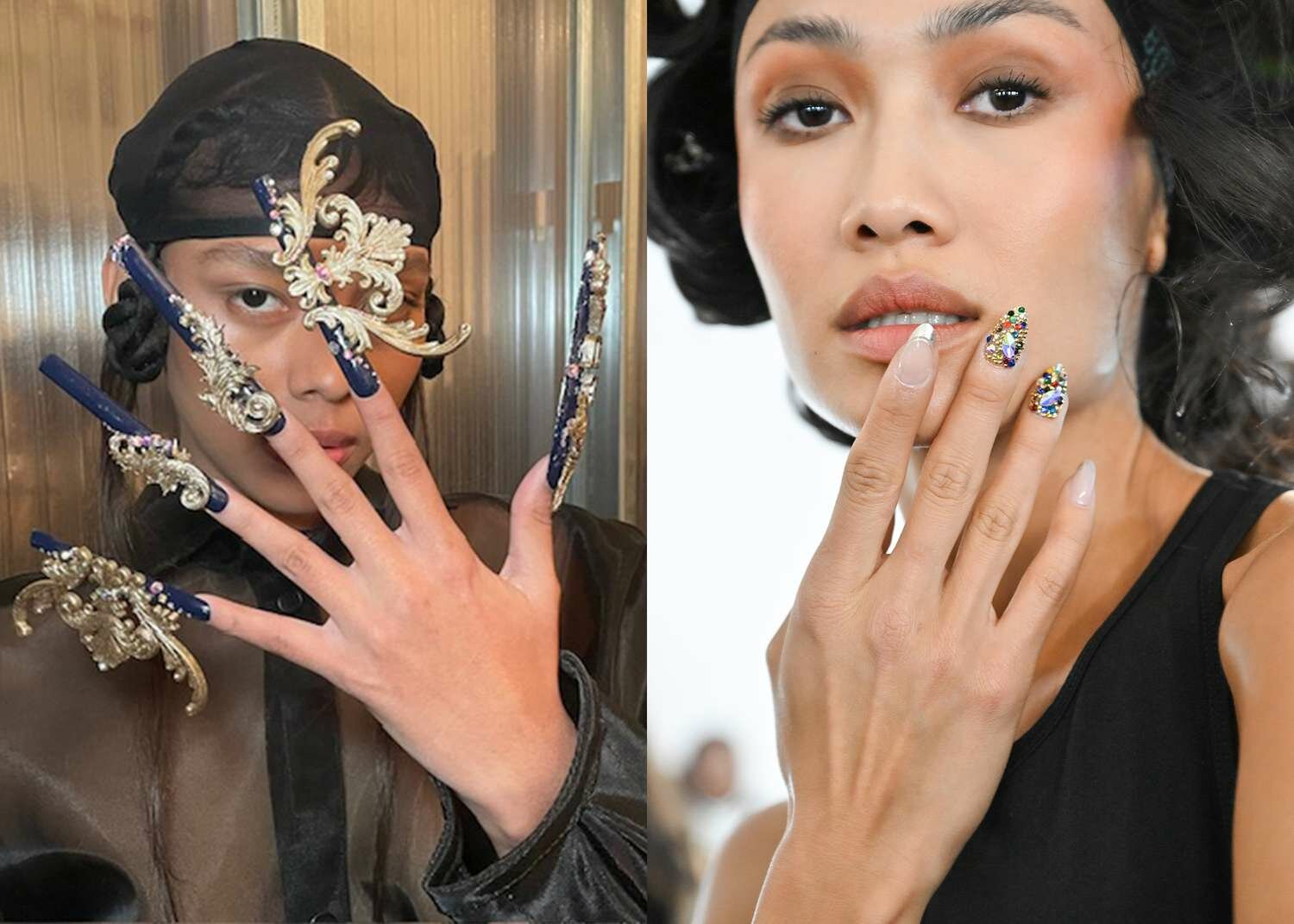 Big Decals nail trend at NYFW Fall/Winter 2024
