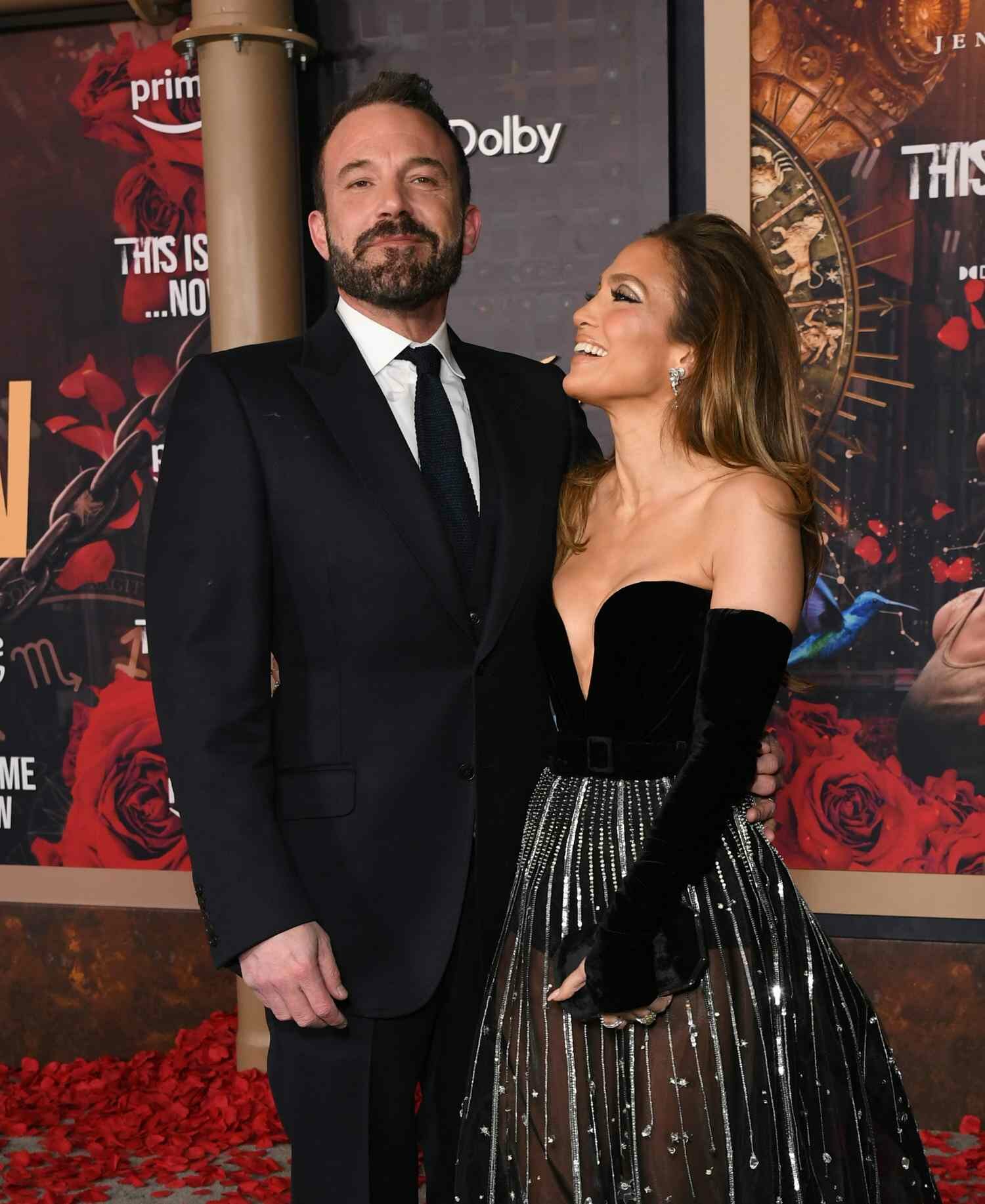 Jennifer Lopez Looking Up and Smiling at Ben Affleck 'This Is Me...Now' Premiere